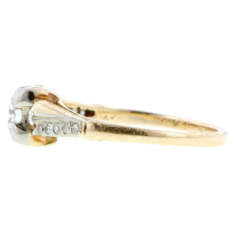 Art Deco TRB .35ct Gold Ring