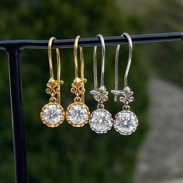 Fancy Basket Diamond Drop Earrings- Heirloom by Doyle & Doyle