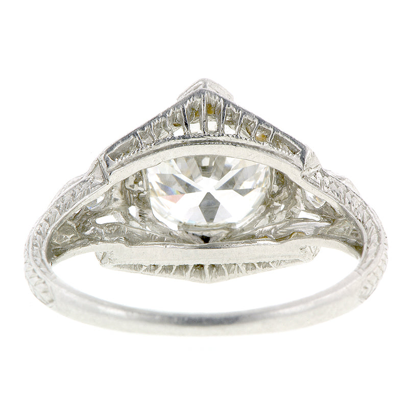 Art Deco TRB 1.60ct Diamond Platinum Engagement Ring
