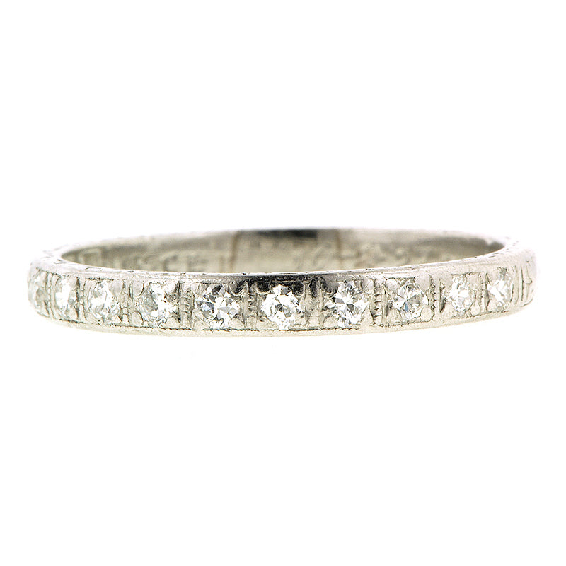Bead Set Diamond Platinum Wedding Band