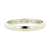 Vintage Half Round Platinum Wedding Band Ring sold by Doyle & Doyle vintage and antique jewelry boutique