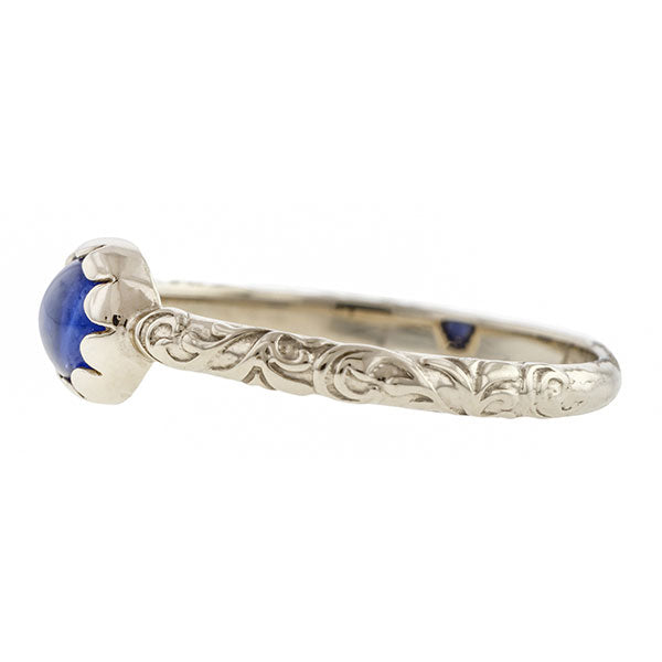 Sapphire Cabochon Solitaire Ring- Heirloom by Doyle & Doyle
