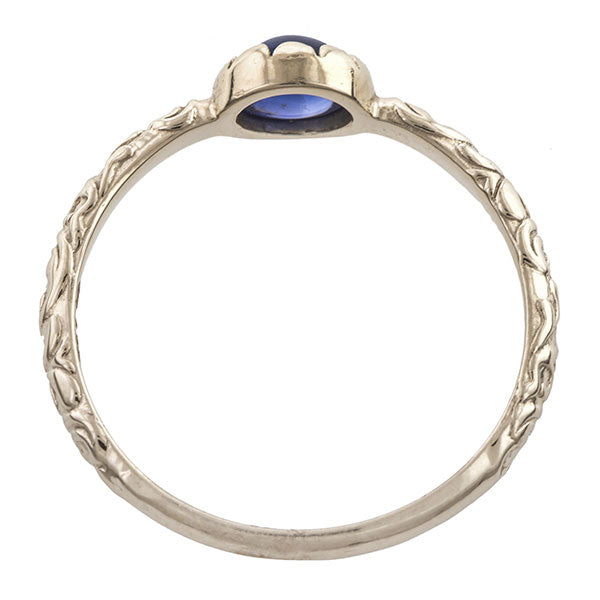 Sapphire Cabochon Solitaire Ring- Heirloom by Doyle & Doyle