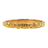 Contemporary ring: a Rose Gold Scrolling Pattern Wedding Band - Heirloom sold by Doyle & Doyle vintage and antique jewelry boutique.