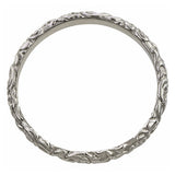 Contemporary ring: a White Gold Scrolling Pattern Band, Heirloom sold by Doyle & Doyle vintage and antique jewelry boutique.