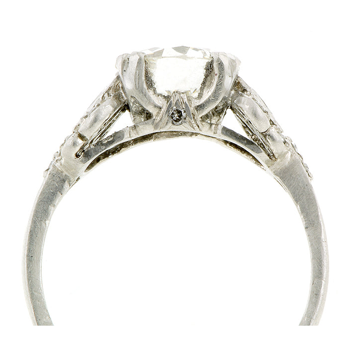 Art Deco TRB 1.62ct Platinum Engagement Ring