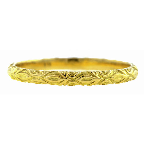 Fleur Patterned Gold Band- Heirloom by Doyle & Doyle 
