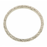 Contemporary ring: a White Gold Fleur Patterned Gold Band- Heirloom sold by Doyle & Doyle vintage and antique jewelry boutique.