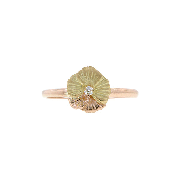 Rose and Yellow Gold Diamond Pansy Ring, from the Heirloom by Doyle & Doyle Collection