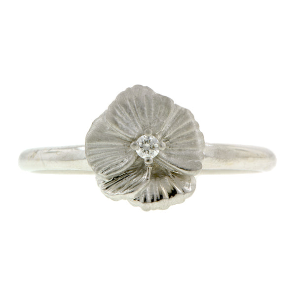 White Gold Diamond Pansy Ring, from the Heirloom by Doyle & Doyle Collection