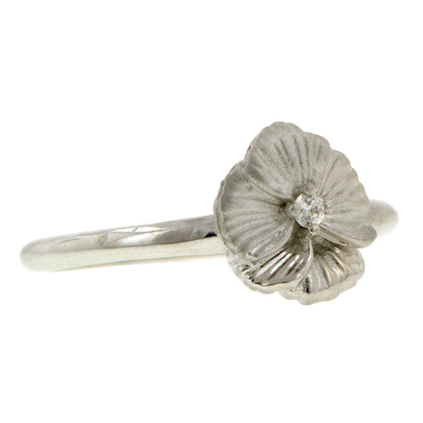 White Gold Diamond Pansy Ring, from the Heirloom by Doyle & Doyle Collection