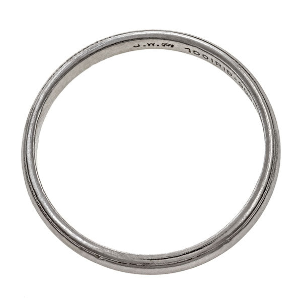 Vintage ring: a Platinum Patterned Wedding Band sold by Doyle & Doyle vintage and antique jewelry boutique.
