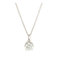 Fancy Basket Diamond Solitaire Pendant, in 18k white gold, from the Heirloom by Doyle & Doyle Collection