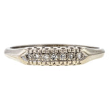 Vintage Wedding Band Ring: a 14k White Gold Wedding Band With Single Cut Diamonds sold by Doyle & Doyle vintage and antique jewelry boutique.