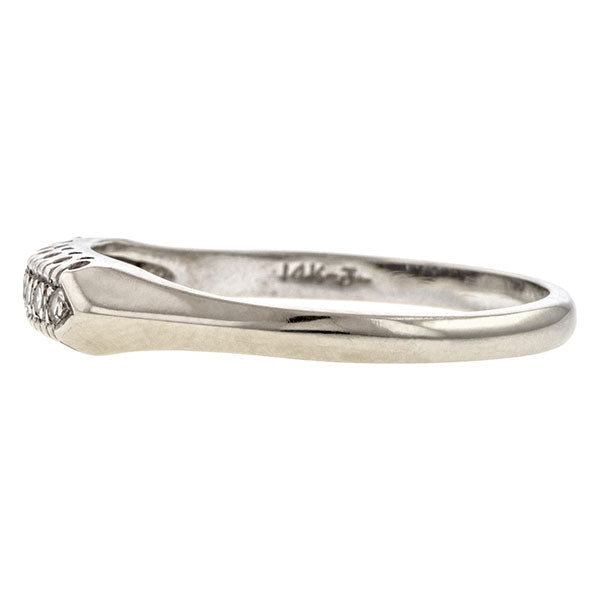 Vintage Wedding Band Ring: a 14k White Gold Wedding Band With Single Cut Diamonds sold by Doyle & Doyle vintage and antique jewelry boutique.