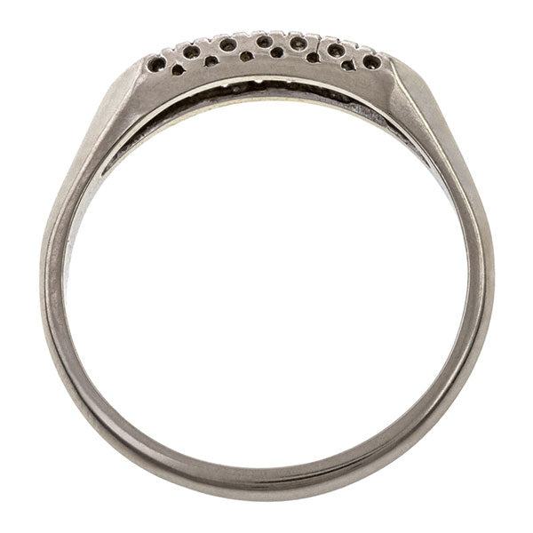 Vintage Wedding Band Ring: a 14k White Gold Wedding Band With Single Cut Diamonds sold by Doyle & Doyle vintage and antique jewelry boutique.