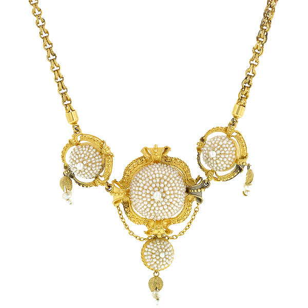 Antique Early Victorian Seed Pearl Necklace, from Doyle & Doyle vintage and antique jewelry