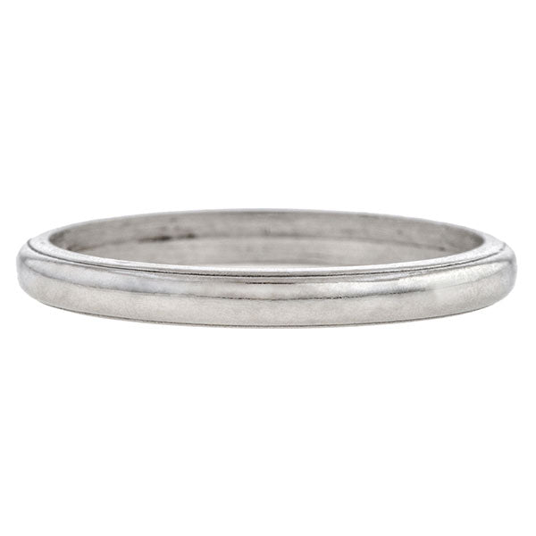 Estate ring: a Platinum With Grooved Edges Wedding Band sold by Doyle & Doyle vintage and antique jewelry boutique.