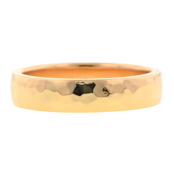 Hammered Ellipse Wedding Band, Rose Gold, sold by Doyle & Doyle vintage and antique jewelry boutique.