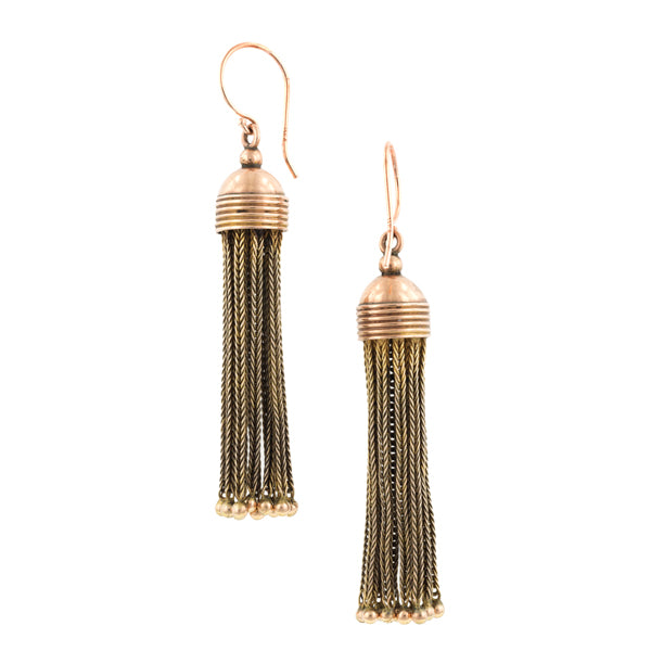 Antique Gold Tassel Earrings:: Doyle & Doyle