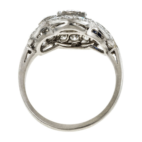 Vintage Sapphire & Diamond Engagement Ring, Old Euro 0.51ct