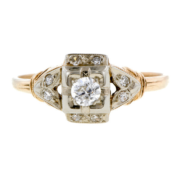 Art Deco Diamond Ring, Old Euro 0.15ct
