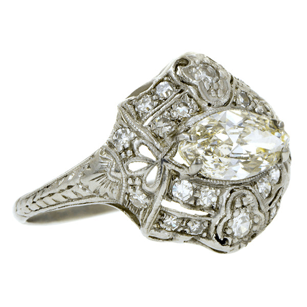 Art Deco Diamond Ring, MQ 0.92ct:: Doyle & Doyle