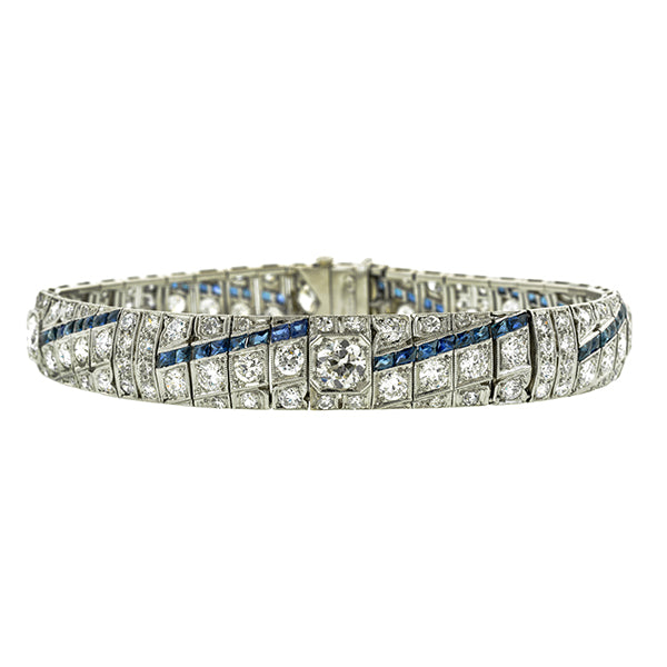 Art Deco Diamond & Sapphire Bracelet:: Doyle & Doyle