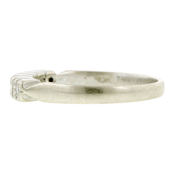 Vintage Diamond Wedding Band, White Gold, sold by Doyle & Doyle vintage and antique jewelry boutique.