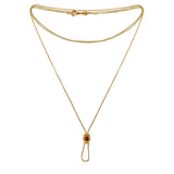 Victorian Long Chain with Garnet Slide sold by Doyle and Doyle an antique and vintage jewelry boutique