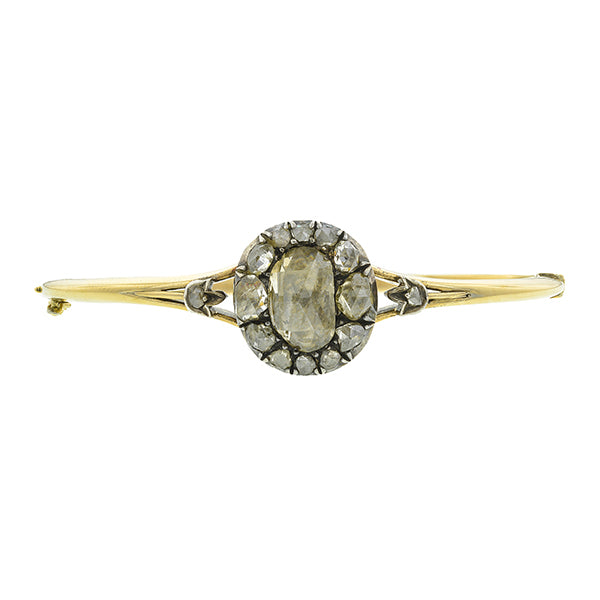 Victorian Rose Cut Diamond Bangle::Doyle & Doyle