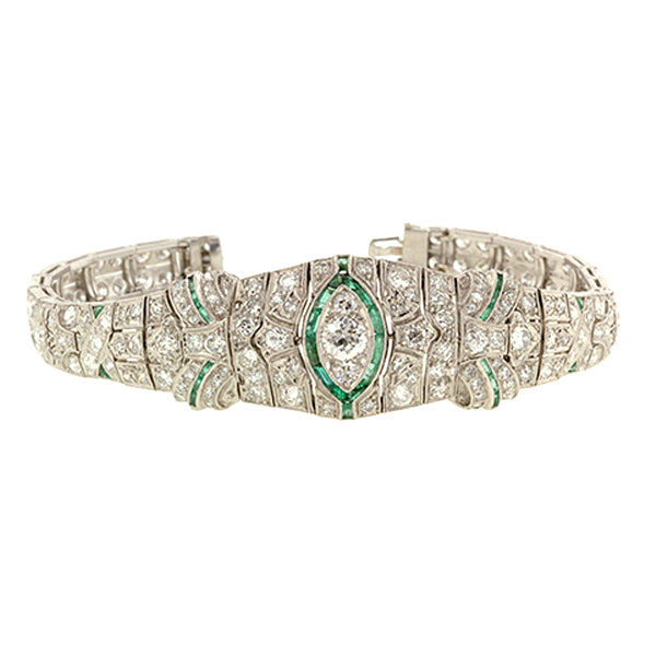 Art Deco Diamond & Emerald* Bracelet