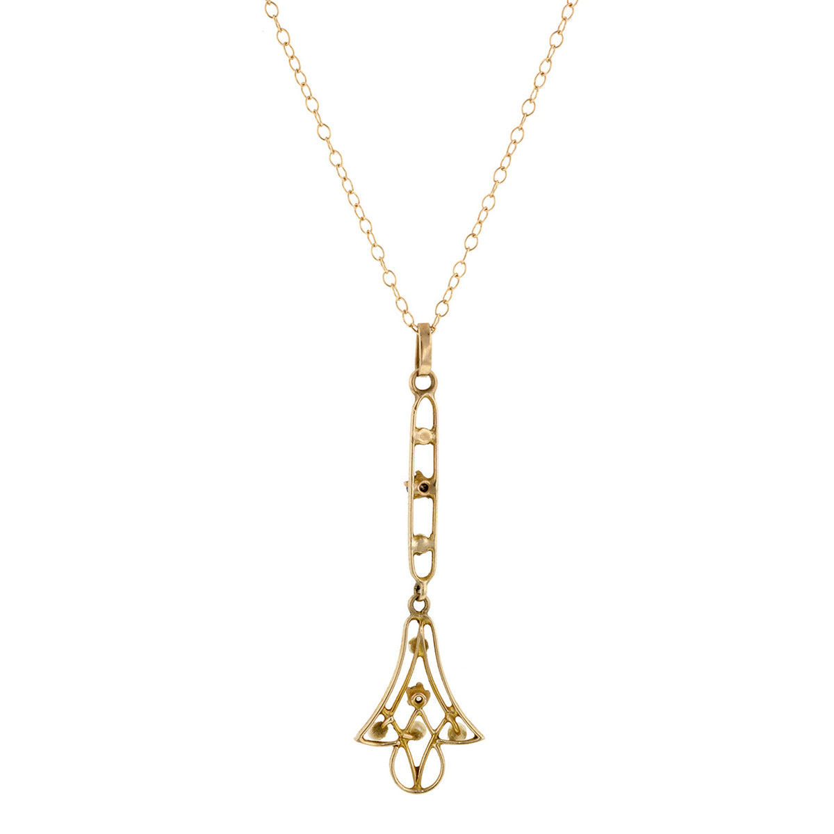 Edwardian Sapphire & Diamond Lavalier Necklace