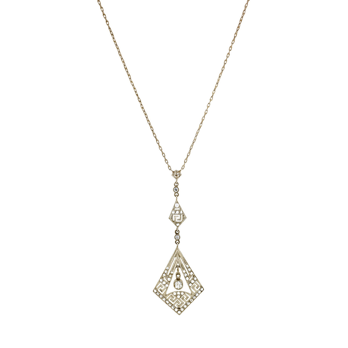 Edwardian Lavalier Diamond Necklace