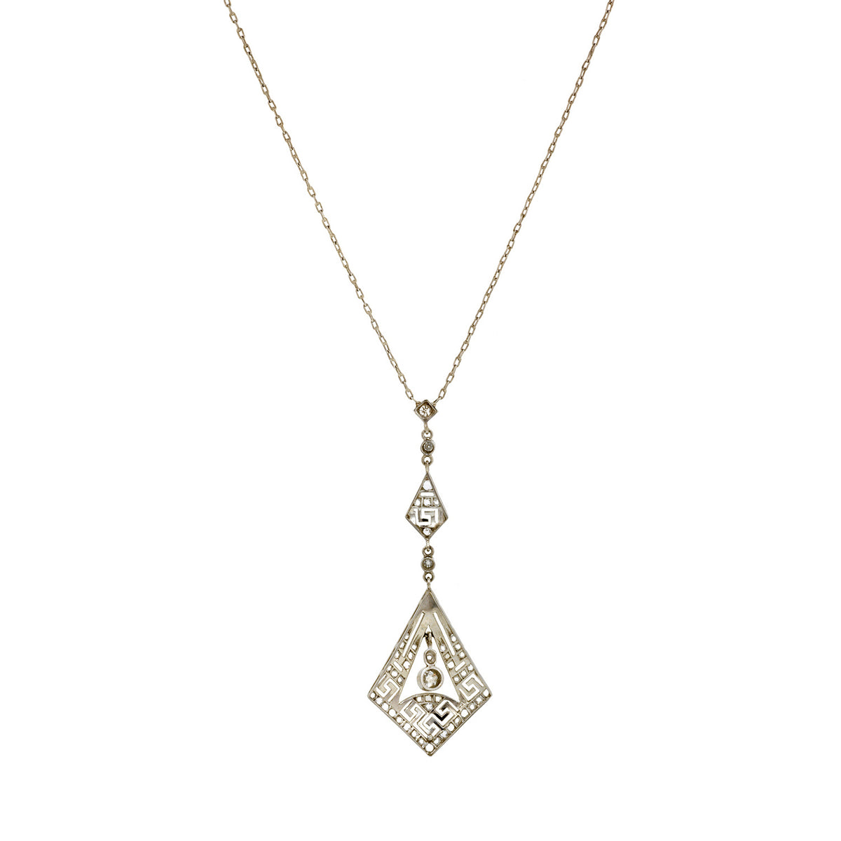 Edwardian Lavalier Diamond Necklace