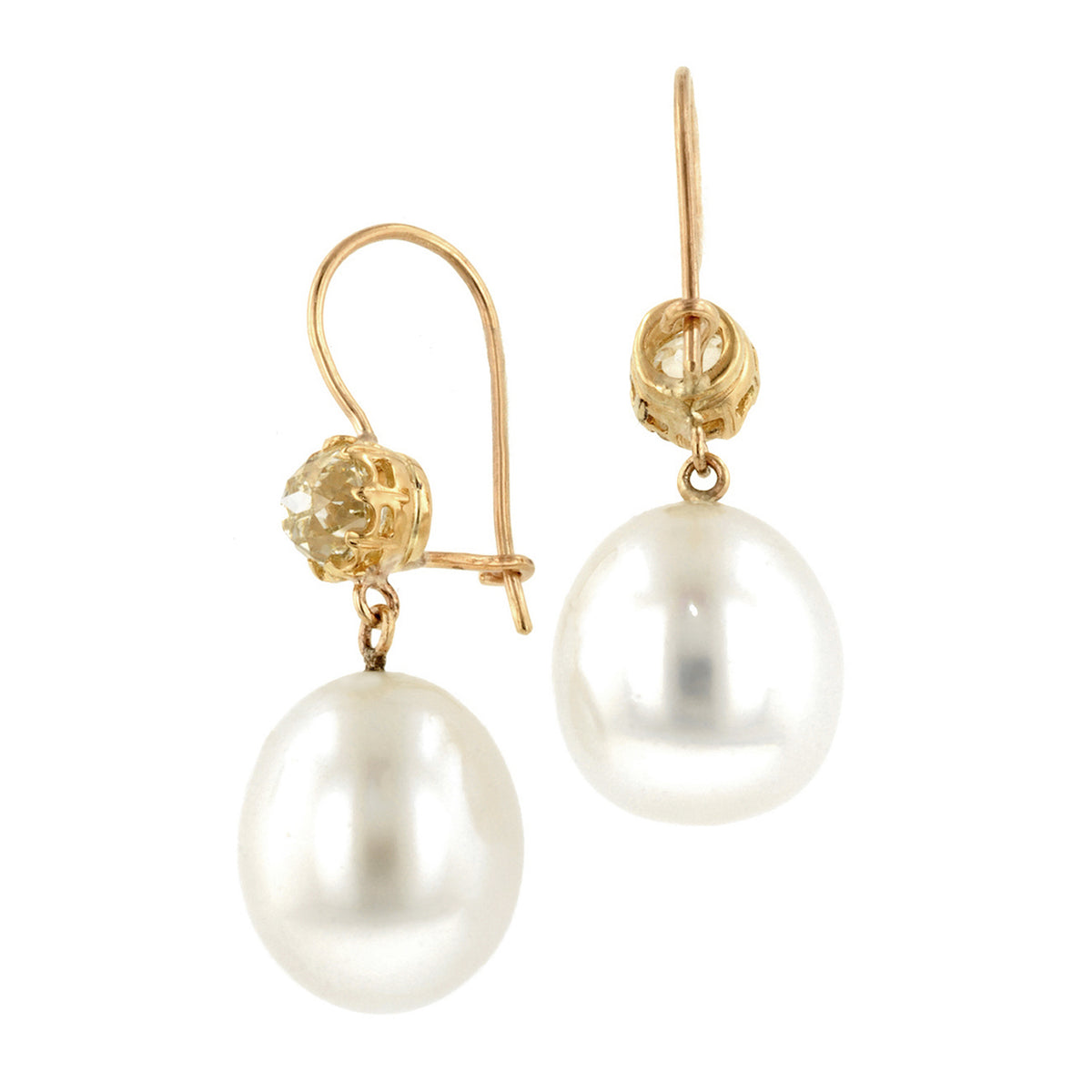 South Sea Pearl* & Diamond Drop Earrings