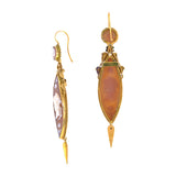 Antique Georgian Shell Cameo Drop Earrings, from Doyle & Doyle antique and vintage jewelry