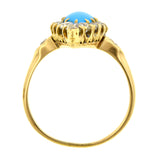 Antique Turquoise & Diamond Navette Ring, from Doyle & Doyle antique and vintage jewelry boutique
