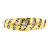 Vintage Gold Diamond Stripe Band Ring, from Doyle & Doyle vintage and antique jewelry boutique