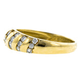 Vintage Gold Diamond Stripe Band Ring, from Doyle & Doyle vintage and antique jewelry boutique