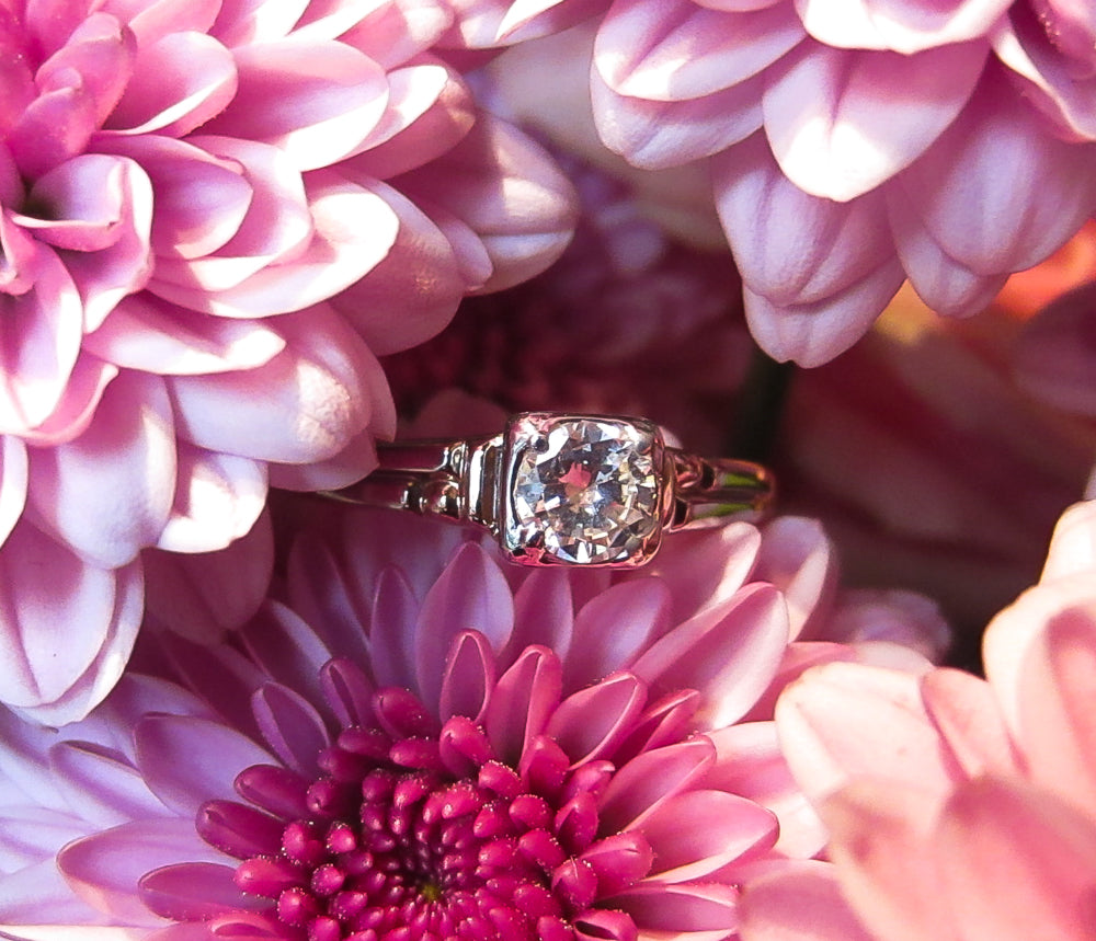 Vintage Diamond Engagement Ring, RBC  0.23ct