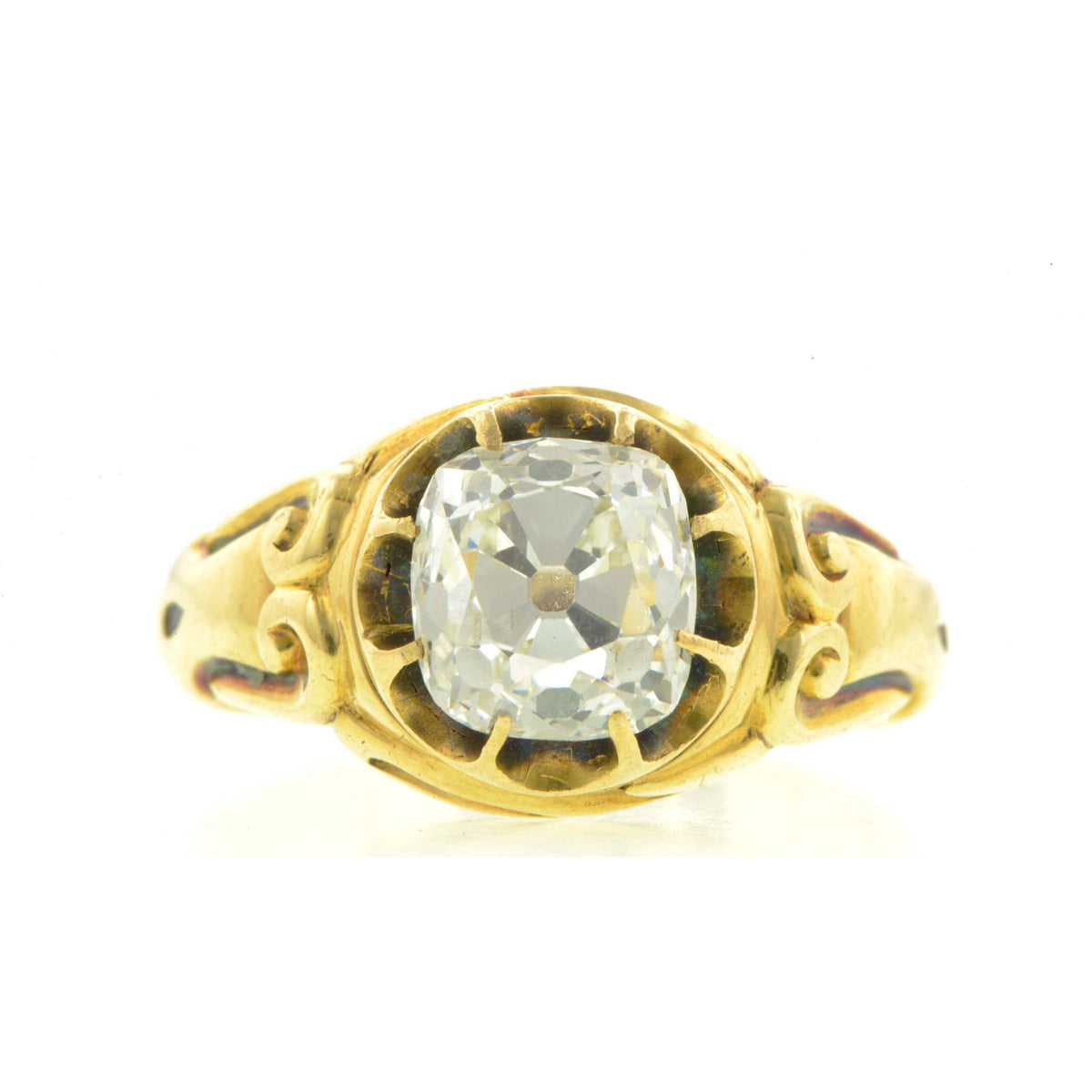 Victorian Old Mine Cut Diamond Engagement Ring, Old Mine 2.50ct