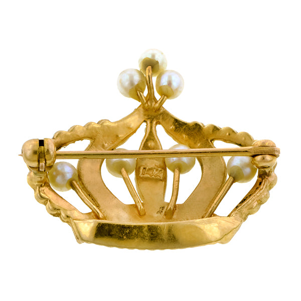 Vintage Pearl Crown Pin