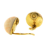 Vintage Coral Earrings, yellow gold, sold by Doyle & Doyle an antique and vintage jewelry boutique