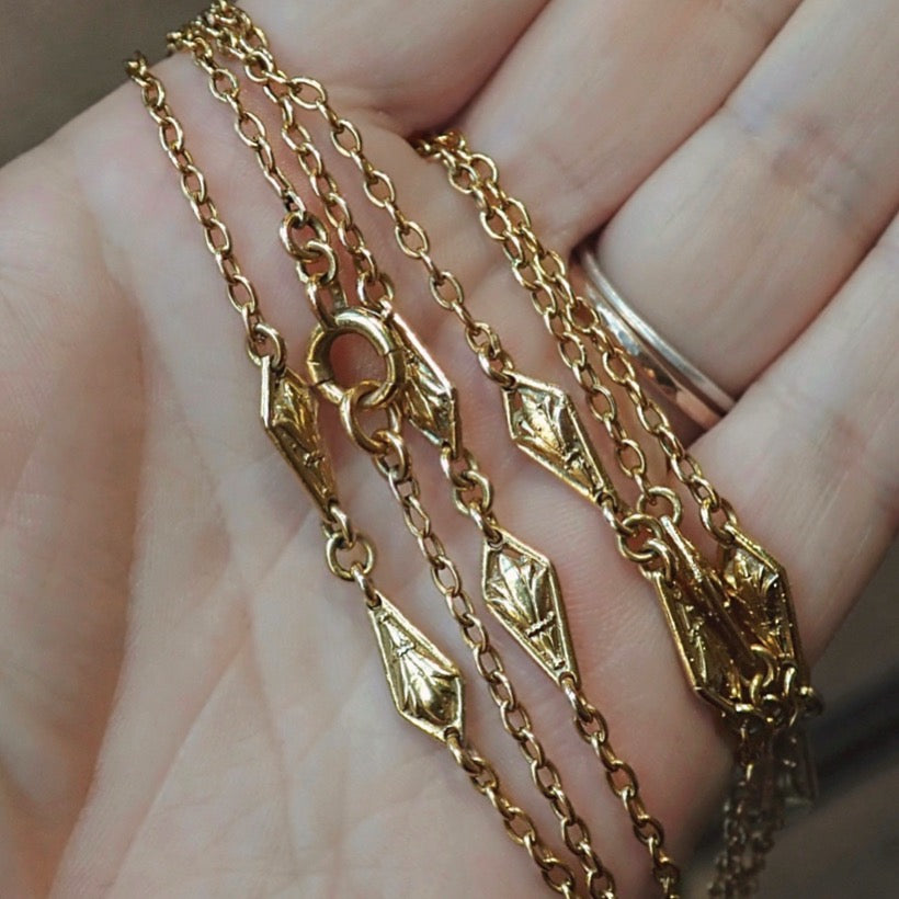 Vintage Long Chain Necklace French