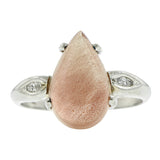 Pear Sunstone & Diamond Ring, from Doyle & Doyle vintage and antique jewelry boutique