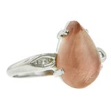 Pear Sunstone & Diamond Ring, from Doyle & Doyle vintage and antique jewelry boutique