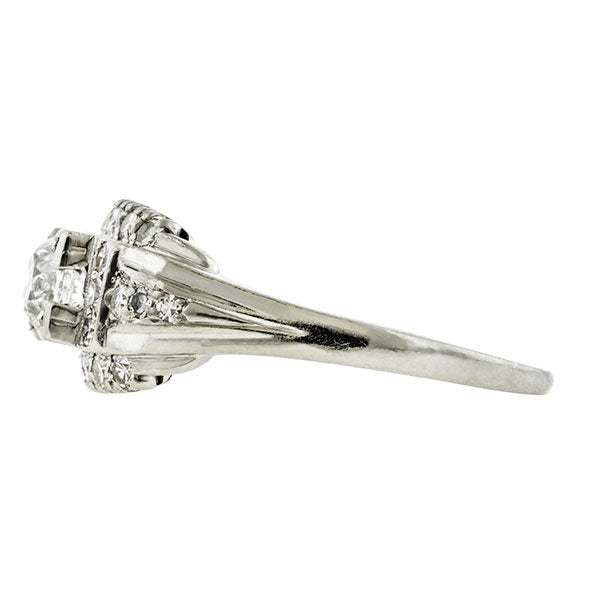 Art Deco Engagement Ring, Cushion 1.03ct. sold by Doyle and Doyle an antique and vintage jewelry boutique