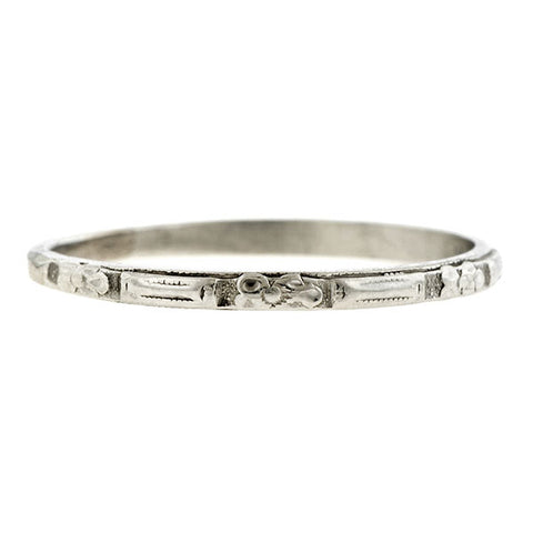 Vintage Wedding Band, a Platinum Wedding Band Ring, sold by Doyle & Doyle vintage and antique jewelry boutique.