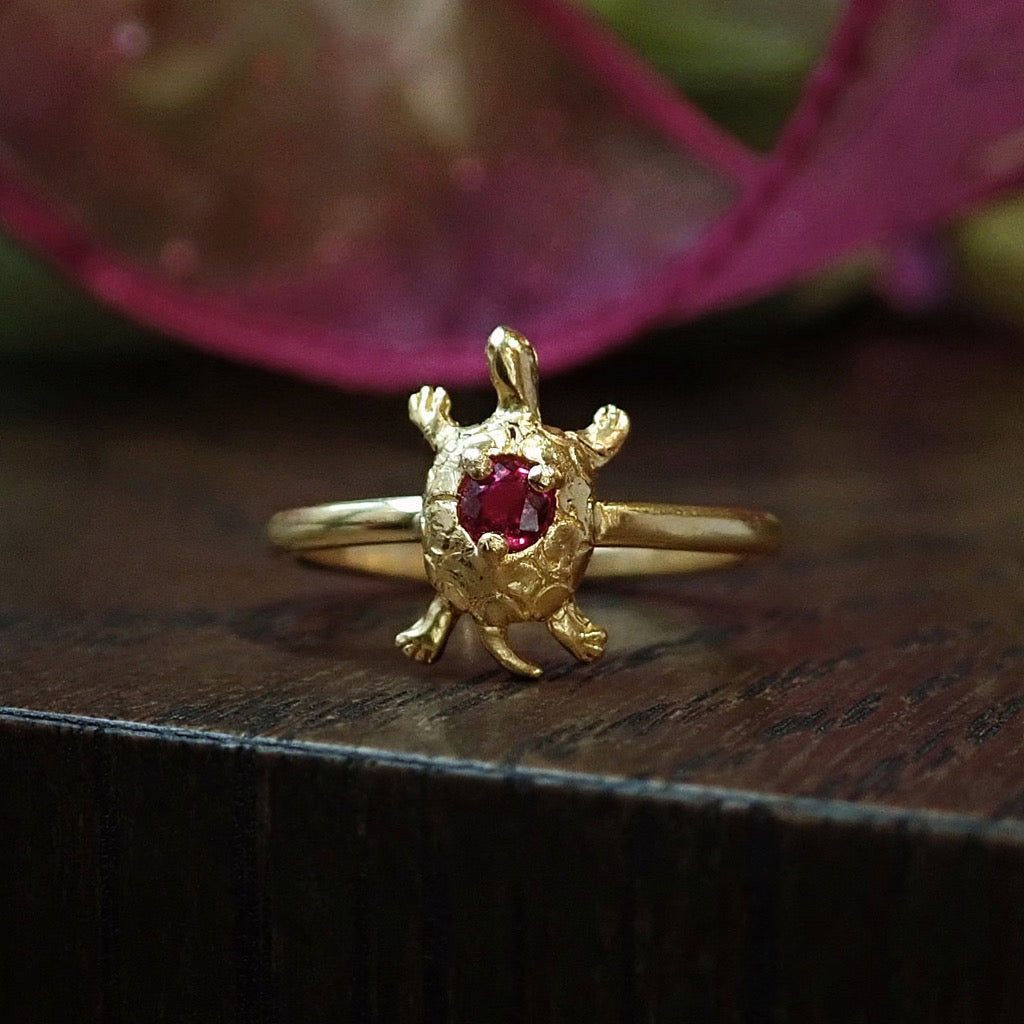 Antique Ruby Turtle Ring